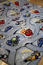 Детский ковер-палас на войлочной подложке Формула-1 серый