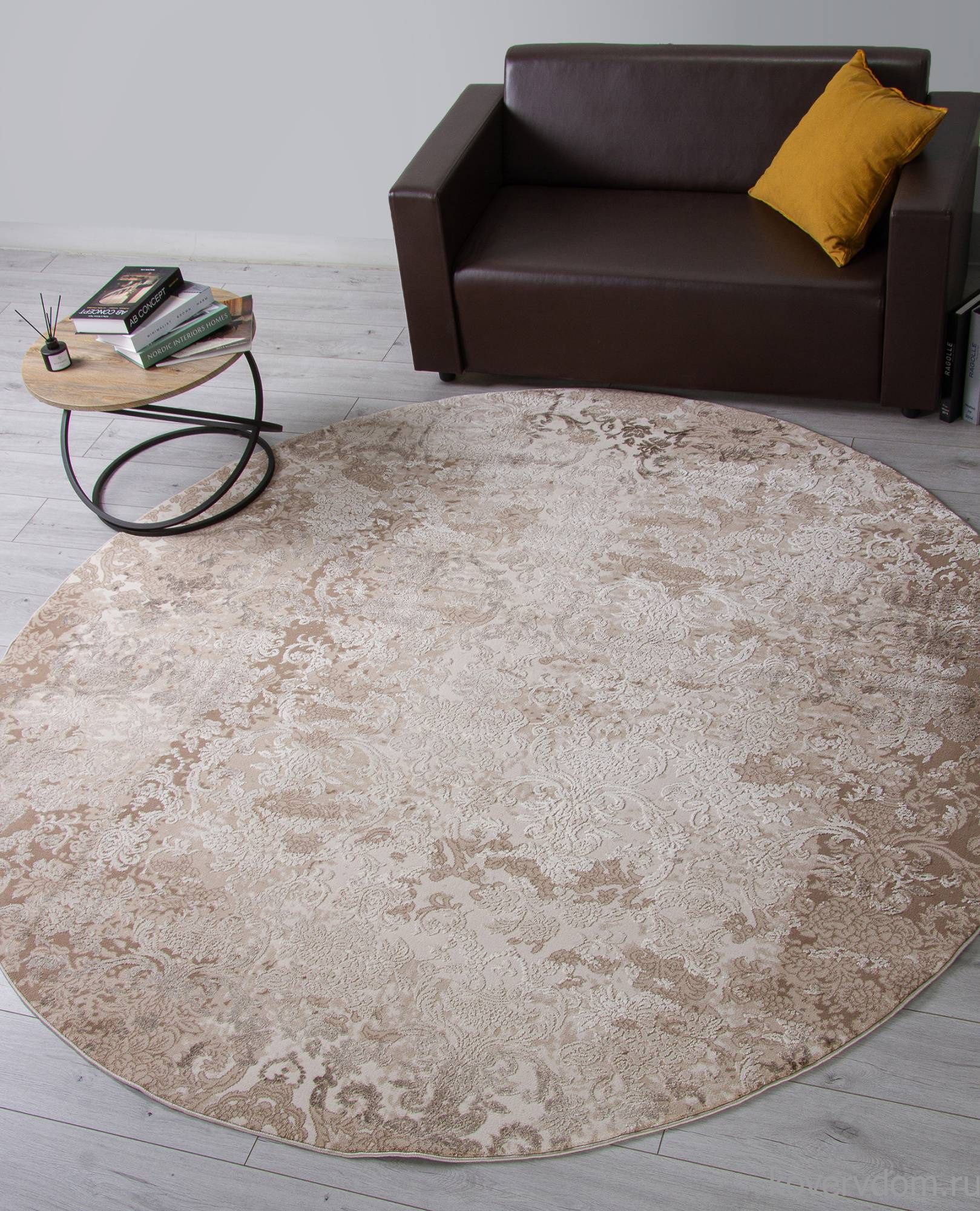 Ковер ARMINA 03708A BROWN / BROWN Круг Ковер ARMINA 03708A BROWN / BROWN Круг