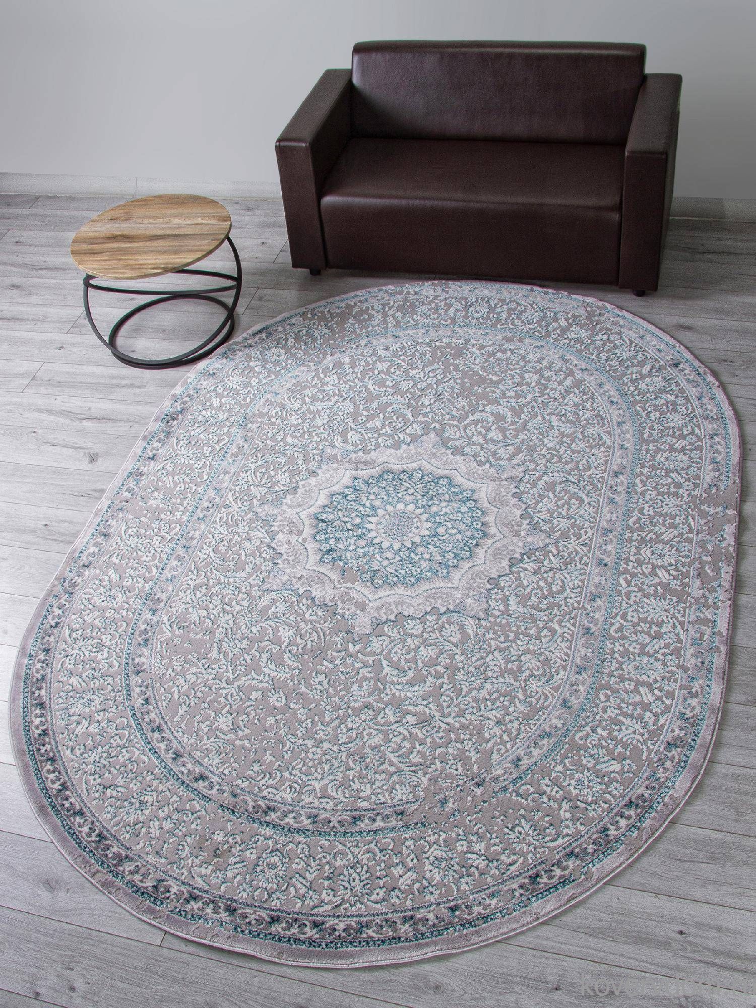 Ковер PALERMO F294 GRAY Овал