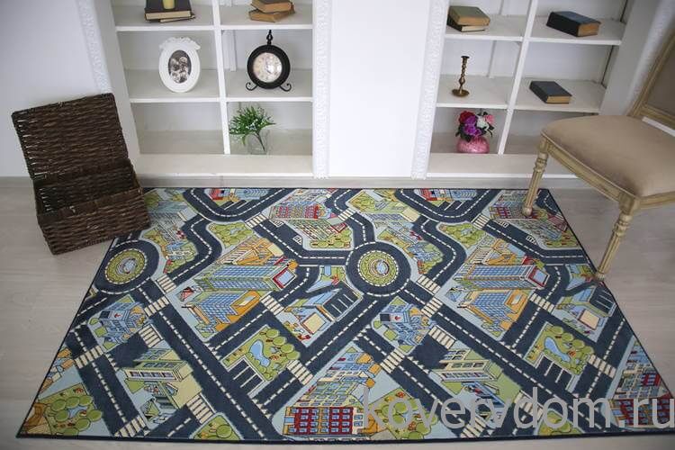 Детский развивающий ковер PTT Sorona Город с дорогами BIG CITY