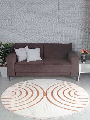 Ковер RABBIT CARVING PX4005 CREAM / TERRA Круг