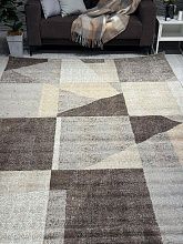 Однотонный ковер PRAGA 06052A BROWN / TOZ GRI