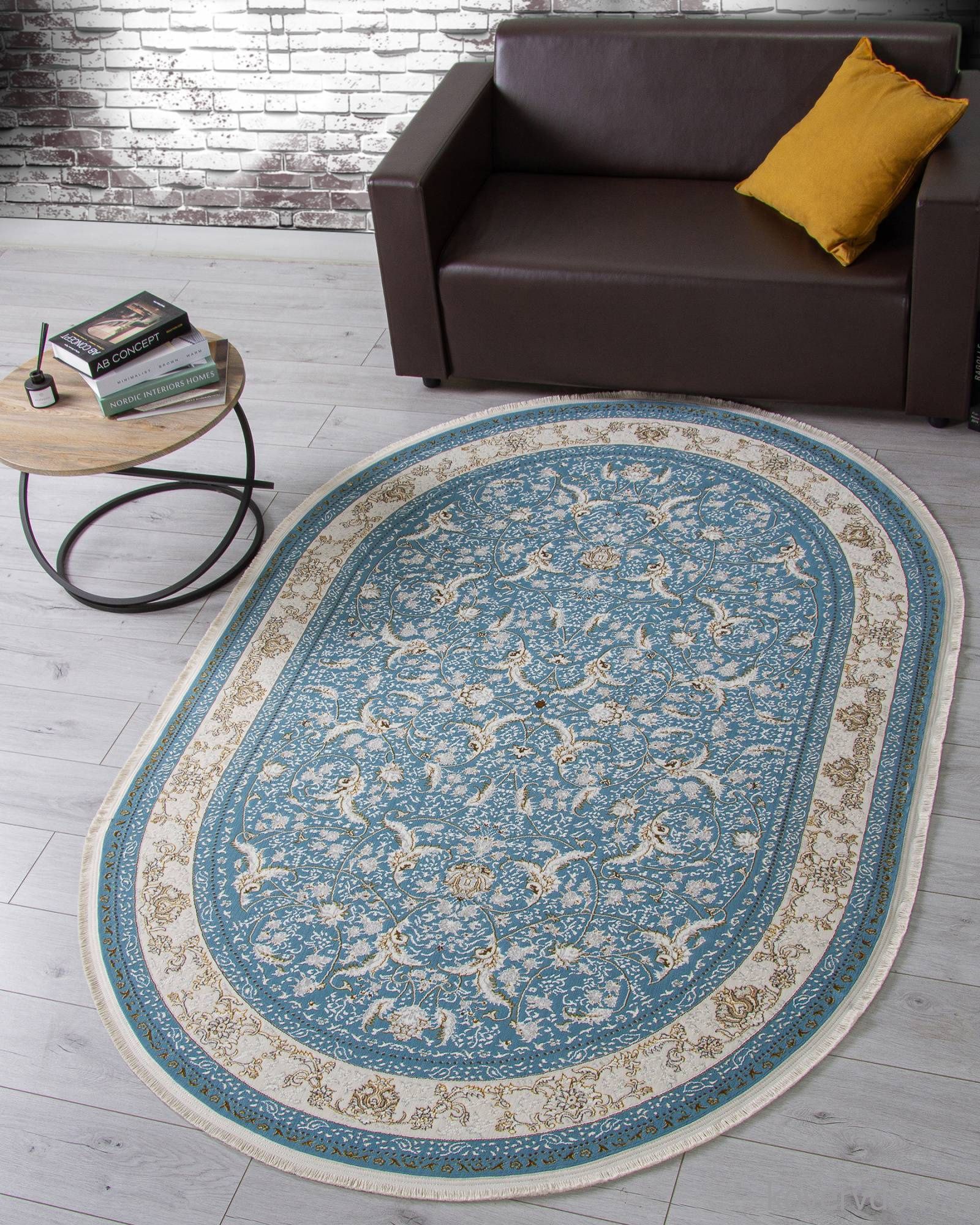 Ковер ZARINA M101B BLUE / BLUE Овал