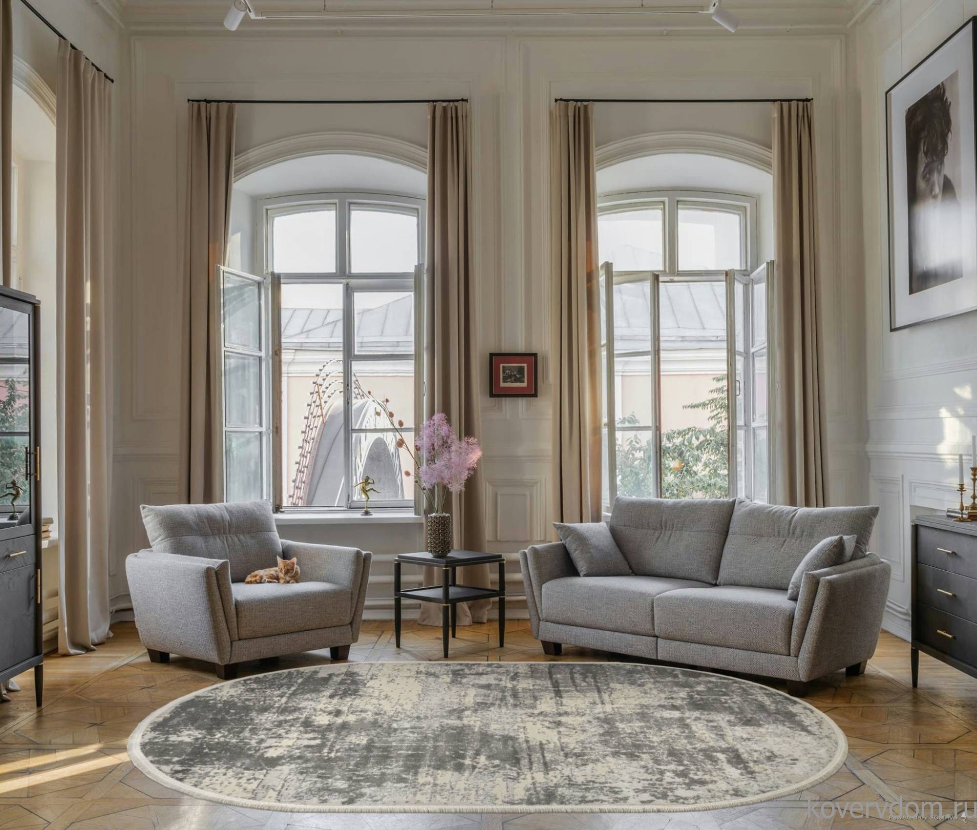 Ковер MARMARIS 26925A GRY / GRY Овал